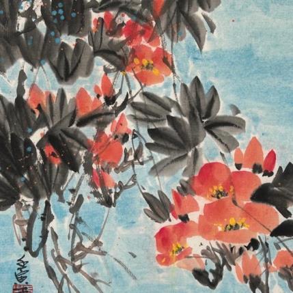 Painting Flower by Yu Huan Huan | Painting Figurative Ink still-life