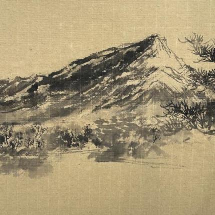 Painting Mountain sainte victoire Aix en provence by Yu Huan Huan | Painting Figurative Ink Landscapes