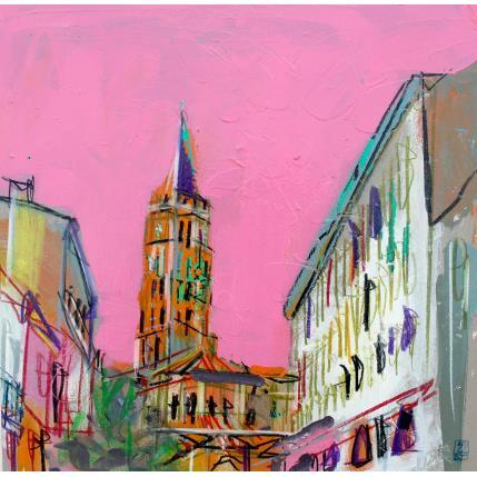 Gemälde La basilique St Sernin von Anicet Olivier | Gemälde Figurativ Acryl Urban