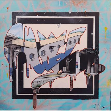 Peinture Red lights par Lassalle Ludo | Tableau Street Art Acrylique, Bois, Graffiti