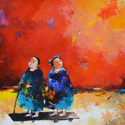 Peinture Sans titre 5.37 par Abiy | Tableau Figuratif Huile scènes de vie