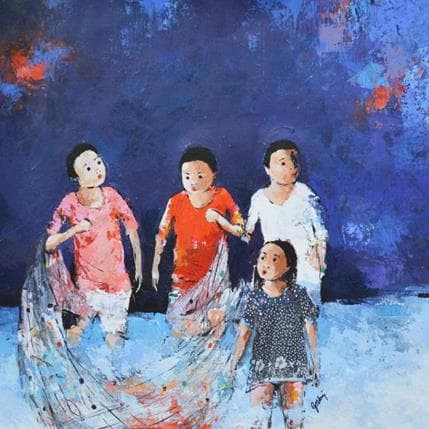 Peinture Sans titre 5.35 par Abiy | Tableau Figuratif Huile Portraits, scènes de vie