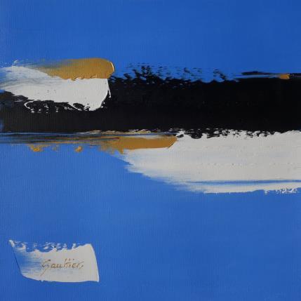 Peinture Les mots bleus par Gaultier Dominique | Tableau Abstrait Huile Minimaliste