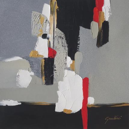 Peinture Graphic 1 par Gaultier Dominique | Tableau Abstrait Huile Noir & blanc