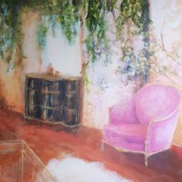 Painting Le fauteuil de Suzanne by Bessé Laurelle | Painting Figurative Oil Landscapes, Life style