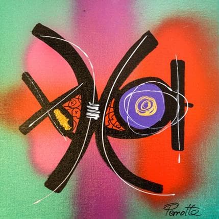 Peinture Iris par Perrotte | Tableau Abstrait Acrylique Minimaliste