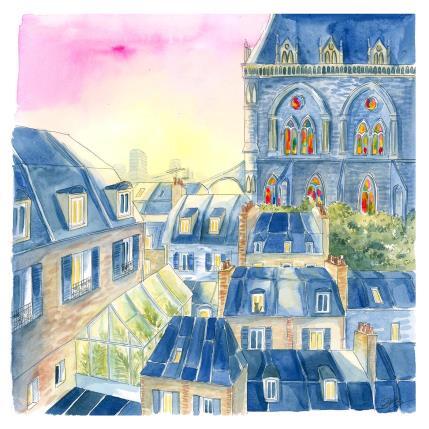 Peinture Paris en secret par Balme Delphine | Tableau Art naïf Aquarelle scènes de vie, Urbain