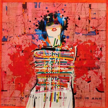 Peinture College Girl par Vieux Thierry | Tableau Pop-art Acrylique Portraits