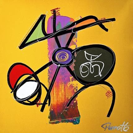 Peinture Pokid par Perrotte | Tableau Abstrait Acrylique Minimaliste