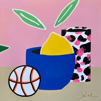 Peinture Lemons on a small table #3 par JuLIaN | Tableau Figuratif Acrylique Natures mortes