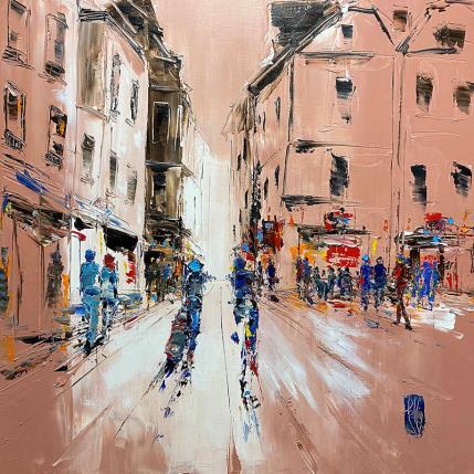 Painting Balade en ville by Raffin Christian | Painting Figurative Acrylic, Oil Urban