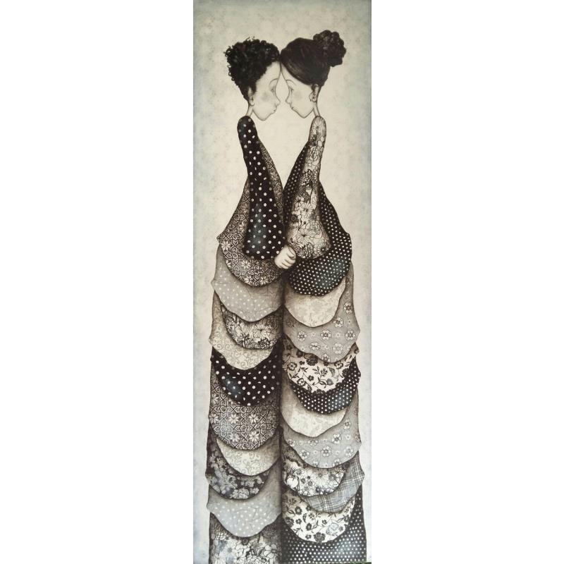 Gemälde Margot et Lucien  von Blais Delphine | Gemälde Naive Kunst Acryl Alltagsszenen