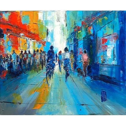 Peinture Week-end en ville par Raffin Christian | Tableau Figuratif Huile Urbain