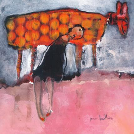 Peinture Petits pois en rangé par Guillon Anne | Tableau Figuratif scènes de vie