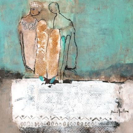 Peinture Se parer de presque bleu par Guillon Anne | Tableau Figuratif scènes de vie