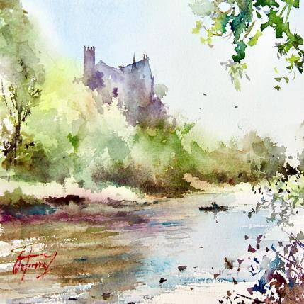 Peinture La Loire par Gutierrez | Tableau Impressionnisme Aquarelle Paysages