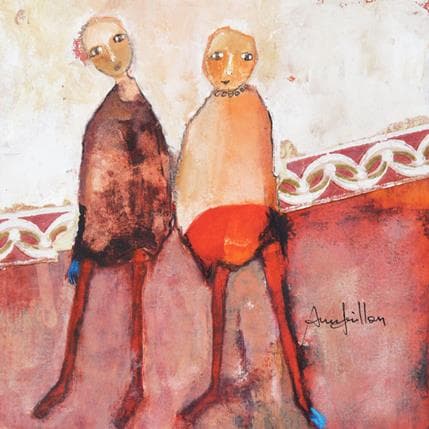 Peinture Au creux d'un soupir par Guillon Anne | Tableau Figuratif scènes de vie