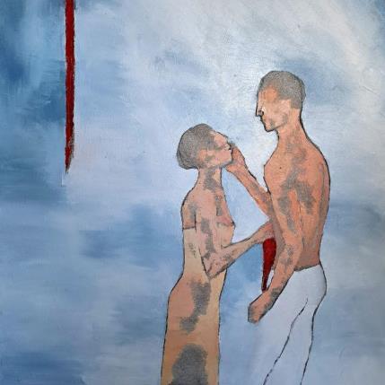 Peinture La caresse par Malfreyt Corinne | Tableau Figuratif Huile nu, scènes de vie