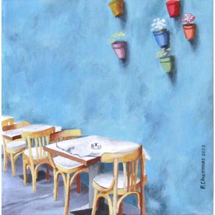Peinture Blue Wall Tavern par Chammas Fady | Tableau Figuratif