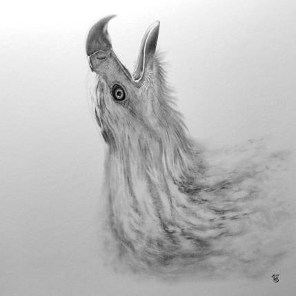 Peinture Aigle royal par K'Arts | Tableau Figuratif Fusain Animaux, Noir & blanc, Scènes de vie