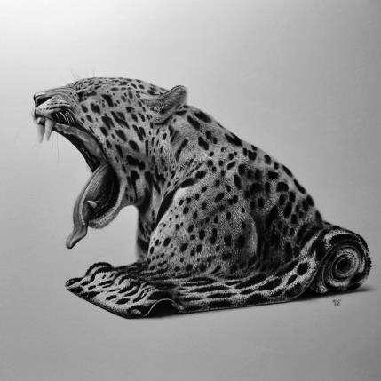 Peinture Jaguar par K'Arts | Tableau Art naïf Fusain Animaux, Noir & blanc, Scènes de vie
