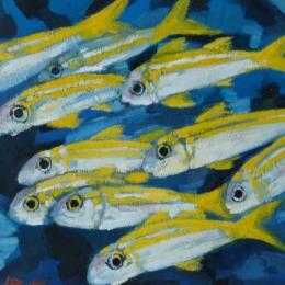 Pintura Triglie Gialle por Parisotto Alice | Pintura Figurative Oil Animals, Pop icons