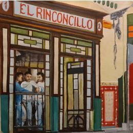 Gemälde Tres amigos von Parisotto Alice | Gemälde Figurativ Öl Alltagsszenen