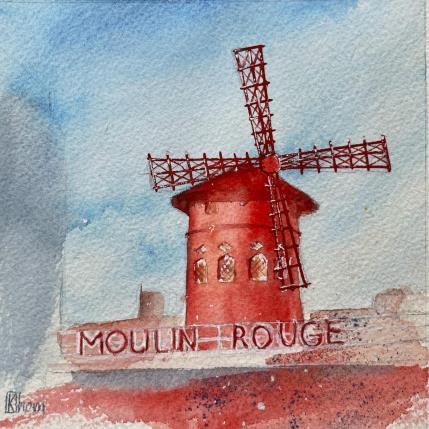 Peinture Moulin rouge par Lida Khomykova | Tableau Figuratif Aquarelle Paysages