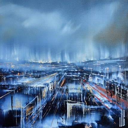 Peinture Vue sur la ville par Guillet Jerome | Tableau Figuratif Acrylique Urbain