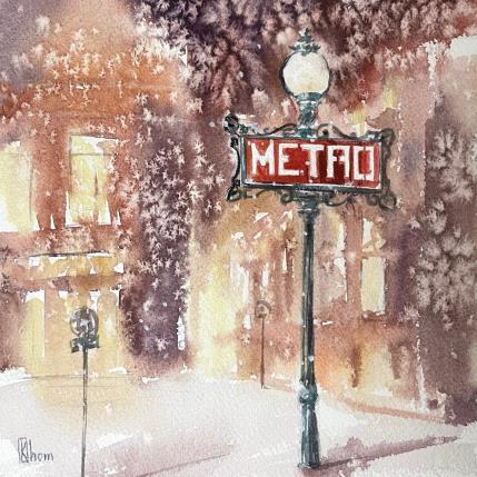 Peinture Metro par Lida Khomykova | Tableau Figuratif Aquarelle Urbain
