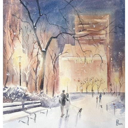 Peinture New York Central Park par Lida Khomykova | Tableau Figuratif Aquarelle Urbain