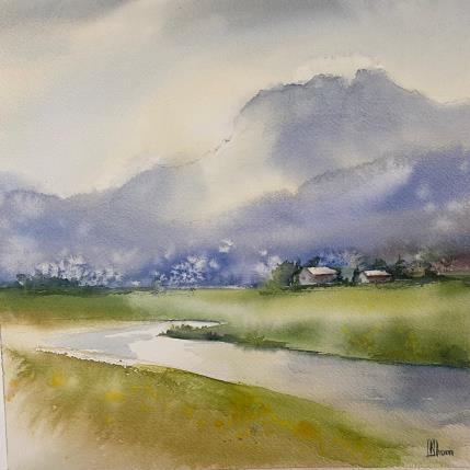 Peinture Summer in the Alps par Lida Khomykova | Tableau Figuratif Aquarelle Paysages