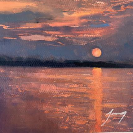 Peinture Soleil rouge par Jung François | Tableau  Huile