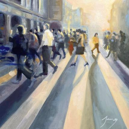 Peinture Passage piétons par Jung François | Tableau Figuratif Huile Urbain