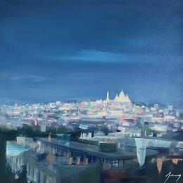 Painting La butte Montmartre by Jung François | Painting Figurative Oil Urban