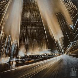 Pintura Dynamic boulevard por Guillet Jerome | Pintura Figurative Acrylic Urban