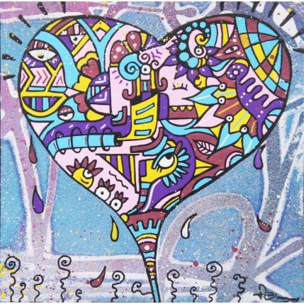 Peinture Coeur fondant par Fanny | Tableau Art Singulier Bois