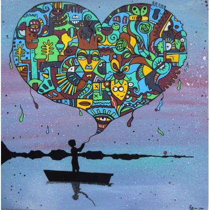 Peinture Cœur à prendre par Fanny | Tableau Art Singulier Bois Paysages