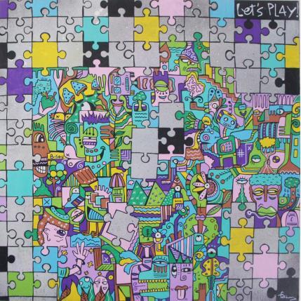 Peinture Let's Play par Fanny | Tableau Art Singulier Bois