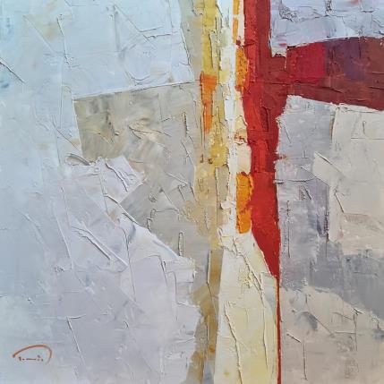 Peinture Roig intens par Tomàs | Tableau Abstrait Huile Urbain