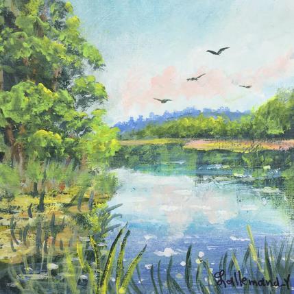 Pintura Etang de haute jarrie por Lallemand Yves | Pintura Figurative Acrylic, Oil Landscapes
