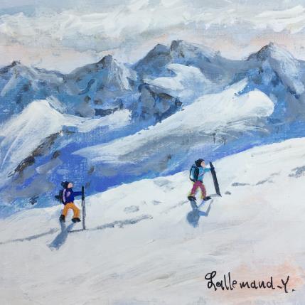 Peinture Alpinistes par Lallemand Yves | Tableau Figuratif Acrylique, Huile Paysages