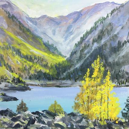 Peinture Lac du Lauvitel Ecrins par Lallemand Yves | Tableau Figuratif Acrylique, Huile Paysages