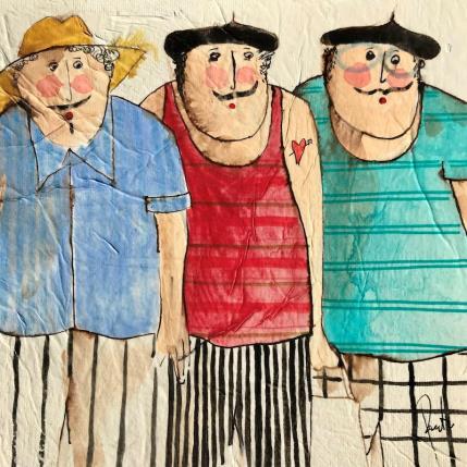 Peinture Marc, Paul, Pierre par Colombo Cécile | Tableau Figuratif Acrylique, Pastel Portraits