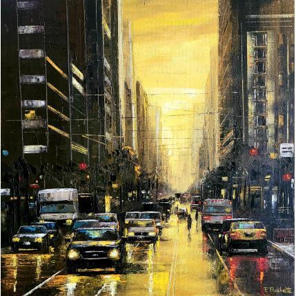 Peinture Golden sky  par Rochette Patrice | Tableau Figuratif Huile Urbain