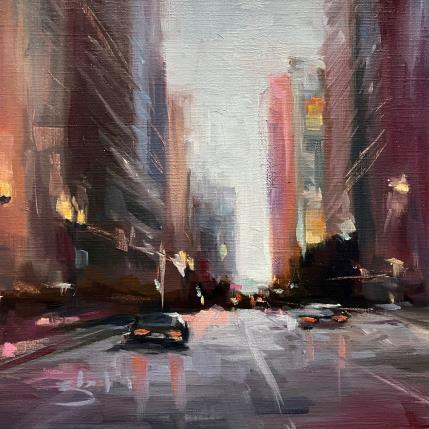 Peinture New York, futur proche par Zbylut Ludovic | Tableau Figuratif Huile Architecture