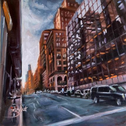 Peinture 5ème avenue par Zbylut Ludovic | Tableau Figuratif Huile Architecture