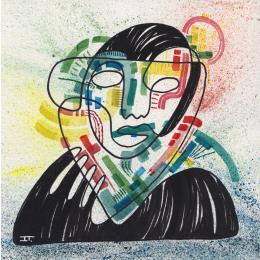 Peinture -Bouffon par Detovart | Tableau Figuratif Aquarelle, Posca Musique, Portraits