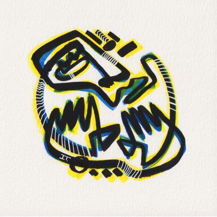 Peinture -Pensée circulaire par Detovart | Tableau Figuratif Posca Portraits, Société, Urbain