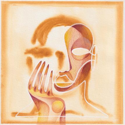 Peinture -focus jaune par Detovart | Tableau Figuratif Gouache Portraits, Scènes de vie, Société